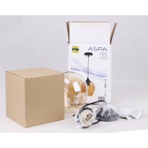 Suspension ASPA E27 - noir/ambre