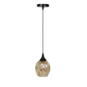 Suspension ASPA E27 - noir/ambre