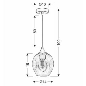 Suspension ASPA E27 - noir/ambre