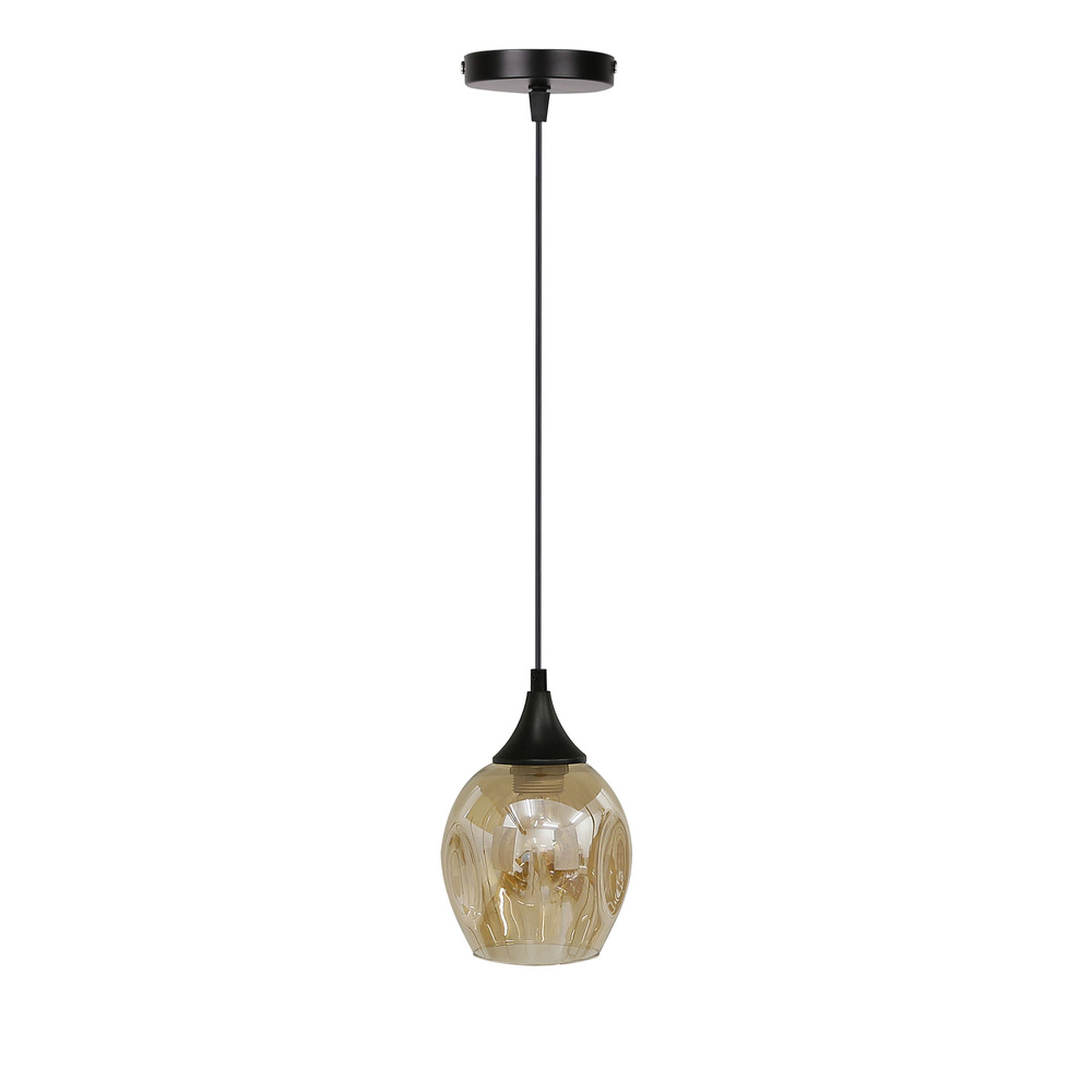 Suspension ASPA E27 - noir/ambre