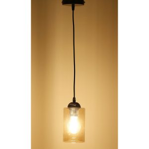 Suspension BISTRO E27 - noir/fumé