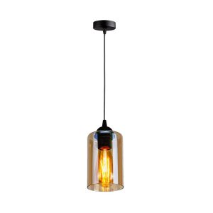 Suspension BISTRO E27 - noir/fumé