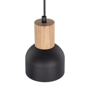 Suspension CAIRO E27 - noir/bois