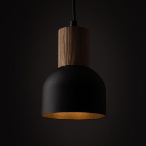 Suspension CAIRO E27 - noir/bois