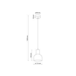 Suspension CAIRO E27 - noir/bois