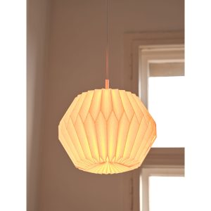 Suspension décorative en papier Gem Diamond pour plafond E27 Blanc