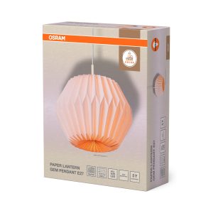 Suspension décorative en papier Gem Diamond pour plafond E27 Blanc