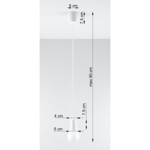 Suspension DIEGO 1 E27 - blanc