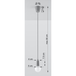 Suspension DIEGO 1 E27 - gris
