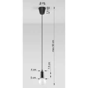 Suspension DIEGO 1 E27 - noir
