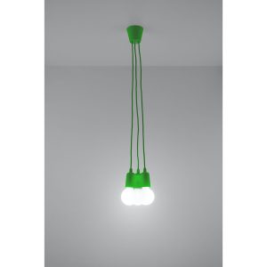 Suspension DIEGO 3 ampoules E27 - couleur verte