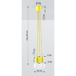 Suspension DIEGO 3 E27 - jaune