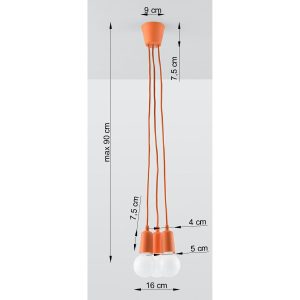 Suspension DIEGO 3 E27 - orange