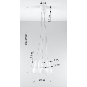 Suspension DIEGO 5 E27 - blanc