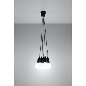 Suspension DIEGO 5 E27 - noir