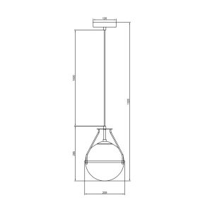 Suspension DROP2 E27 - noir/fumé