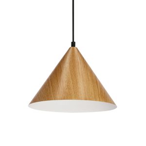 Suspension DUNCA Ø25cm E27 - noir/chêne