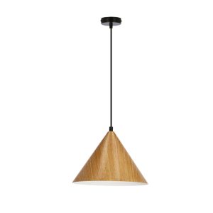 Suspension DUNCA Ø25cm E27 - noir/chêne