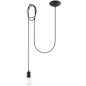 Suspension EDISON 1 LONG E27 - noir