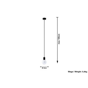 Suspension EDISON E27 - noir