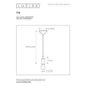 Suspension FIX E27 - noir