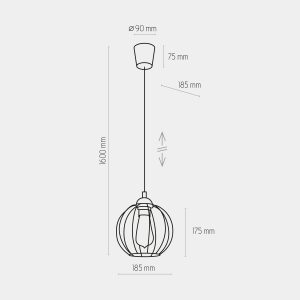 Suspension GALAXY DM13 E27 - noir/cuivre