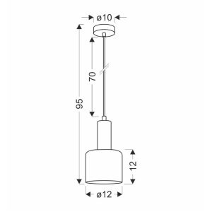 Suspension ISAR E27 - noir/ambre