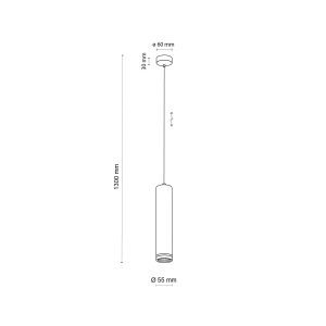 Suspension JET BLACK GU10 - blanc