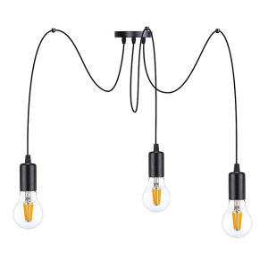 Suspension LINO araignée 3xE27 - noir