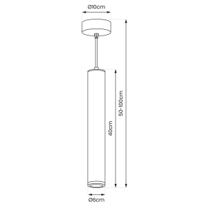 Suspension longue tube PORTER GU10 IP44 blanc