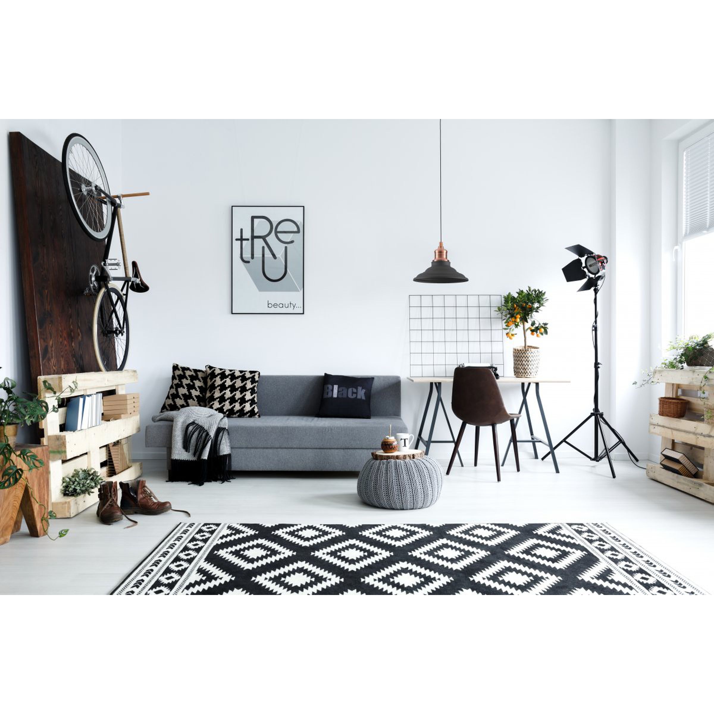 Suspension LORET M E27 - noir/cuivre