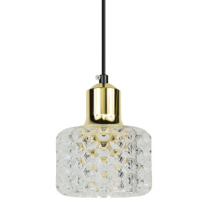Suspension LUMI G9 - noir/doré/transparent