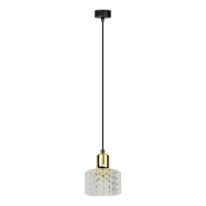 Suspension LUMI G9 - noir/doré/transparent