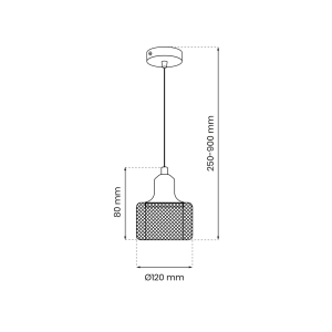 Suspension LUMI G9 - noir/doré/transparent