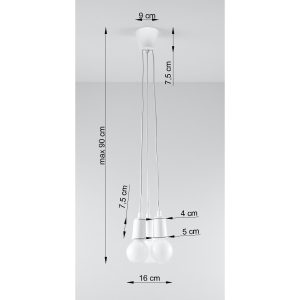 Suspension luminaire DIEGO 3 E27 - blanc