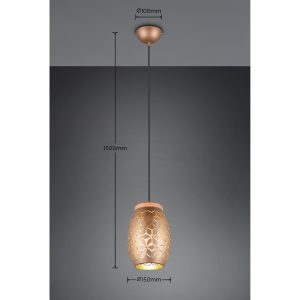 Suspension lumineuse BIDAR E27 DIM - couleur bronze
