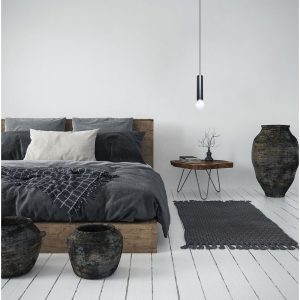 Suspension lumineuse MACERA E27 - sable noir