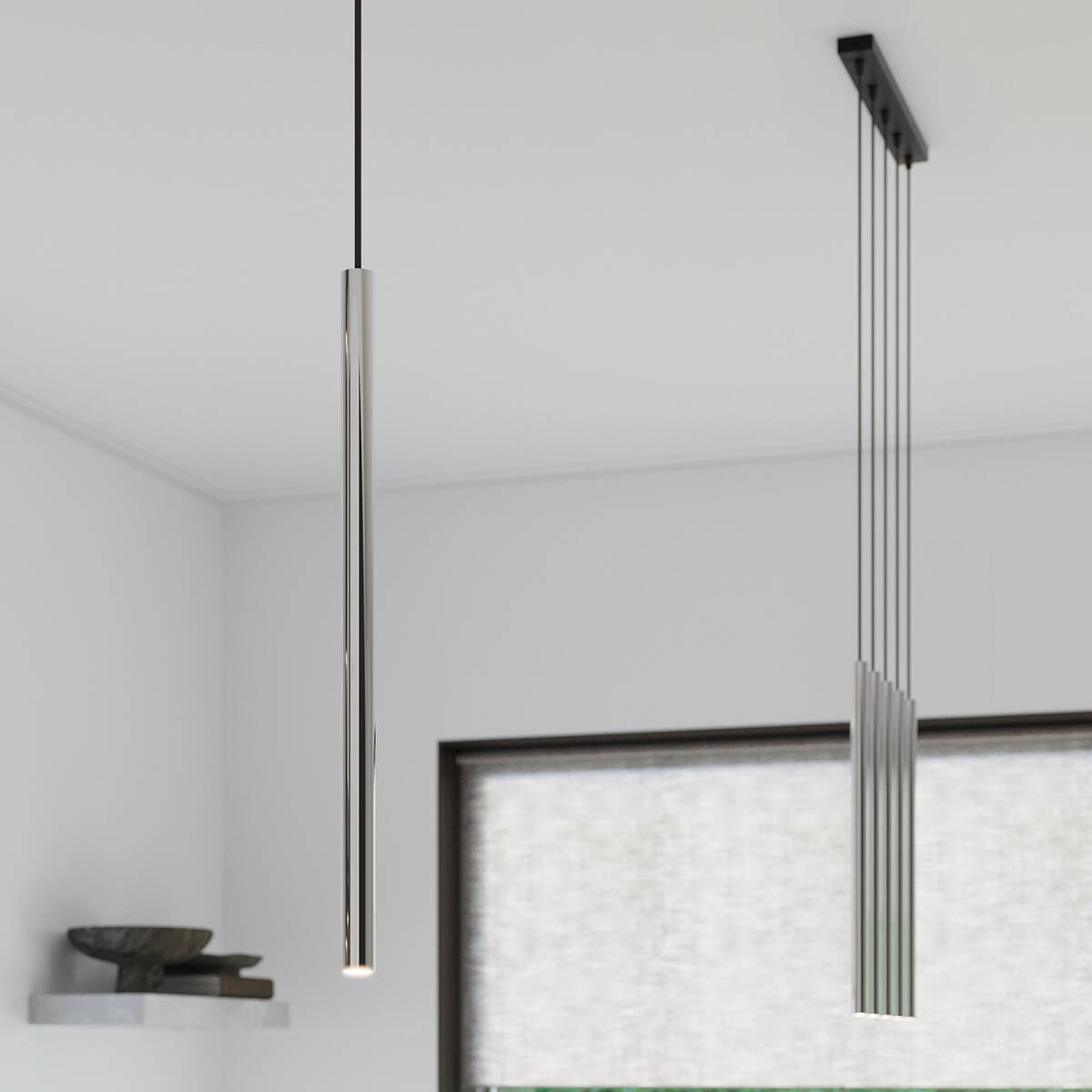 Suspension lumineuse PASTELO 1 G9 - noir/chrome