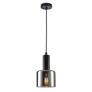 Suspension lumineuse SANTIA E27 - noir/fumé
