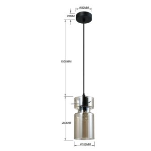 Suspension NIVIO E27 - noir/fumé