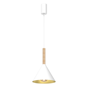 Suspension PERU Ø21cm E27 - blanc/bois