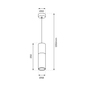Suspension RICKY GU10 - noir/or/doré/transparent