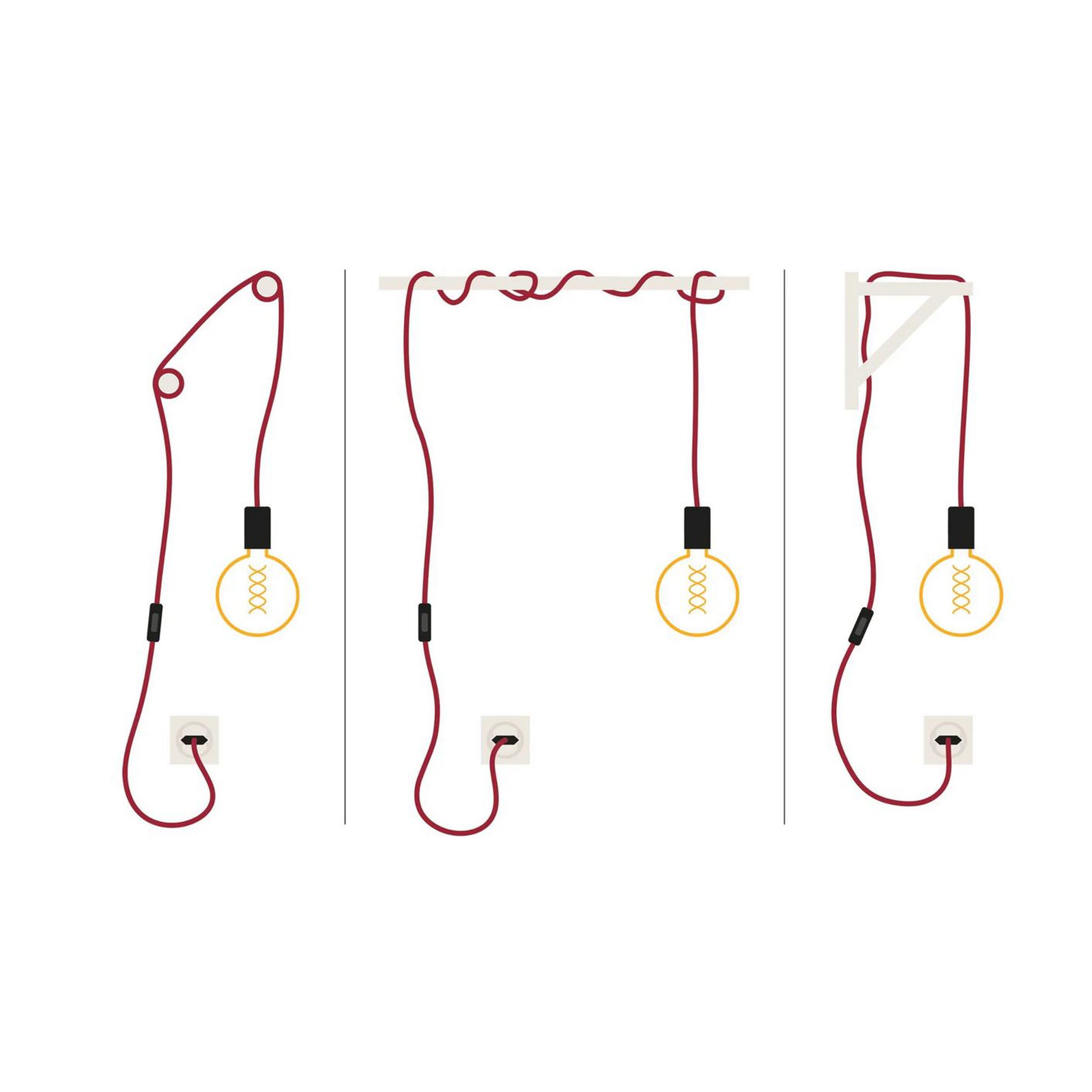 Suspension sans abat-jour avec interrupteur Neordic TILLA E27 - gris aluminium
