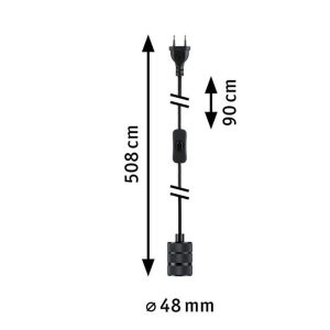 Suspension sans abat-jour avec interrupteur Neordic TILLA E27 - gris aluminium
