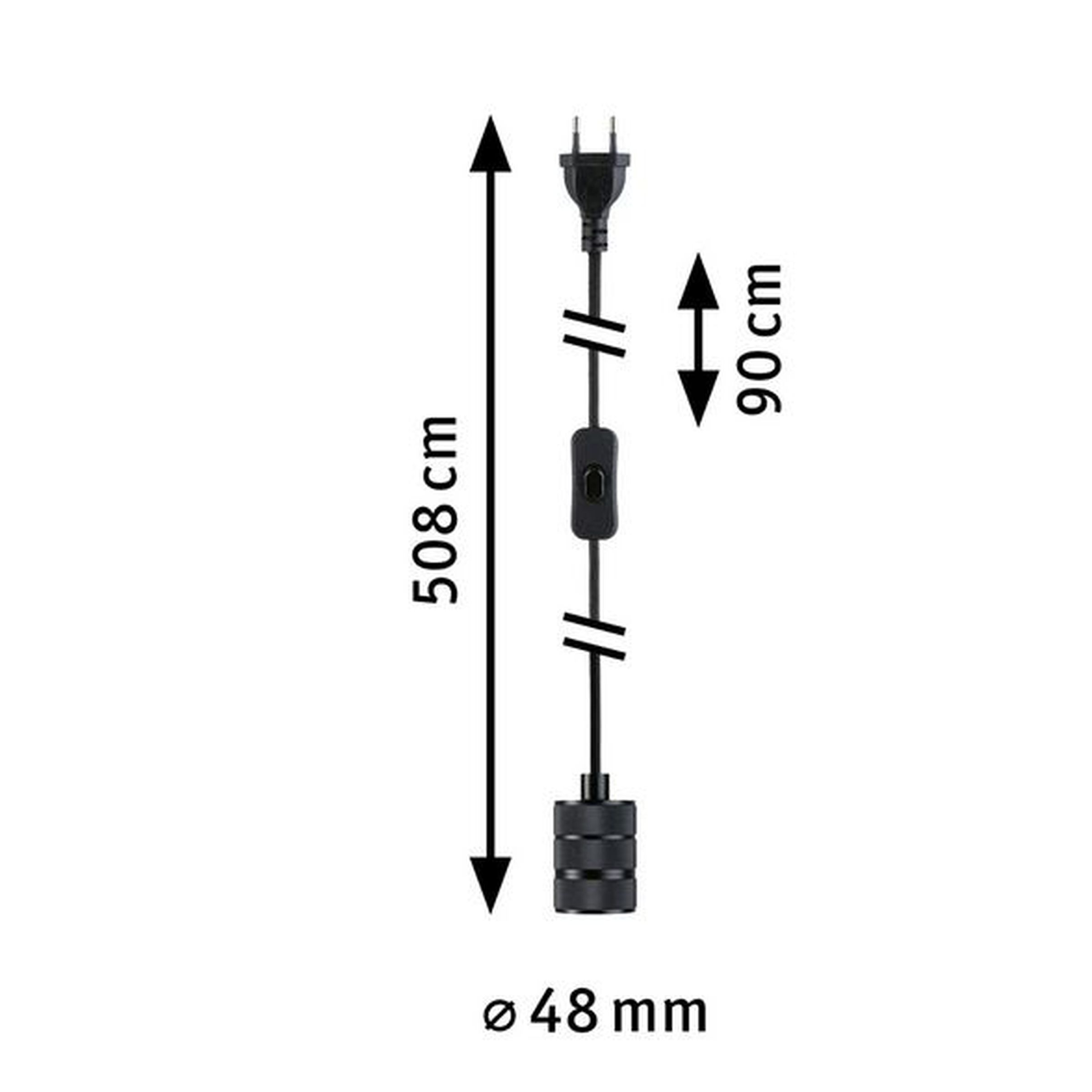 Suspension sans abat-jour avec interrupteur Neordic TILLA E27 - gris aluminium