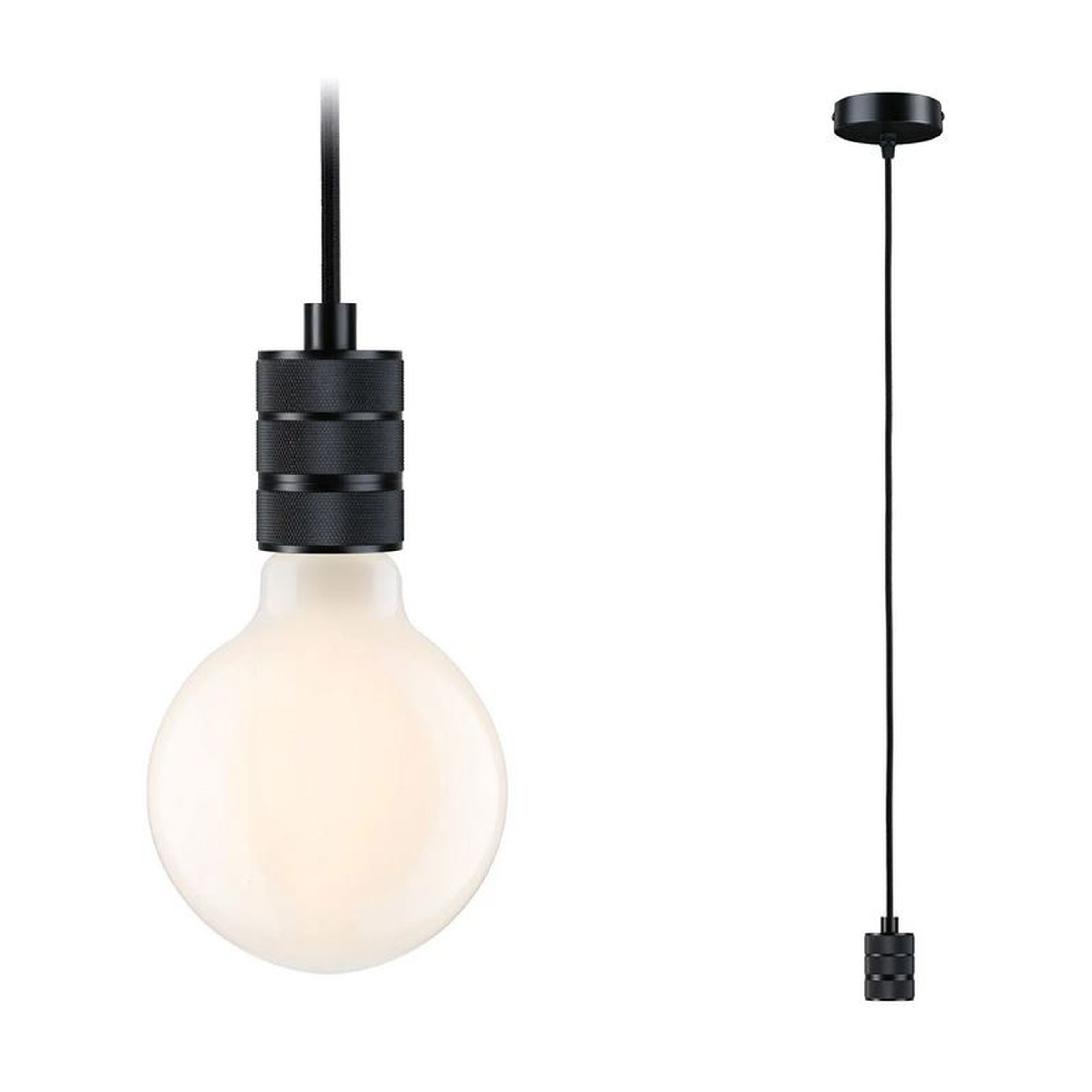 Suspension sans abat-jour Neordic TILLA E27 - gris graphite et noir