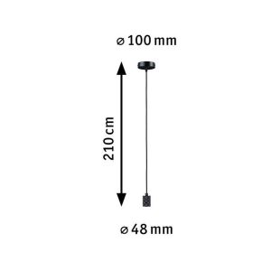 Suspension sans abat-jour Neordic TILLA E27 - gris graphite et noir