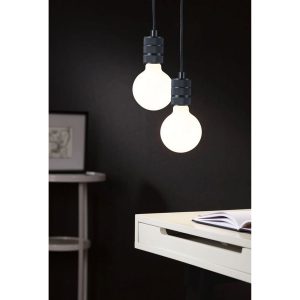 Suspension sans abat-jour Neordic TILLA E27 - gris graphite et noir