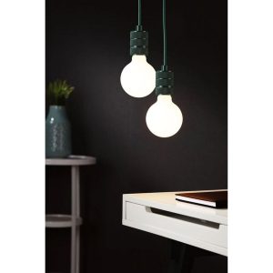 Suspension sans abat-jour Neordic TILLA E27 - vert foncé