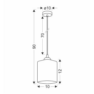 Suspension SERENA E27 - noir/fumé